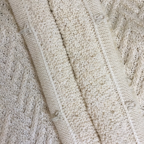 Chico’s cream & gold cardigan sweater - Picture 3 of 7
